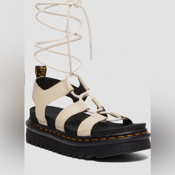 NWOT Dr Martens 'NARTILLA' AirWair Leather Strappy Sandals Black White Women’s - Picture 5 of 13